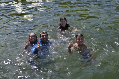 Kids in the lake