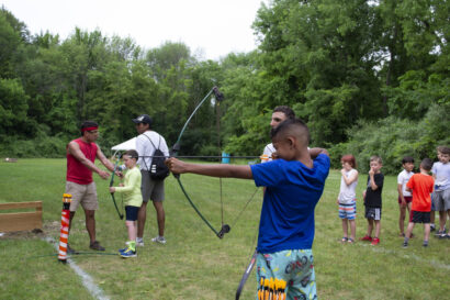 kids doing archery