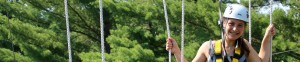 girl on ropes course